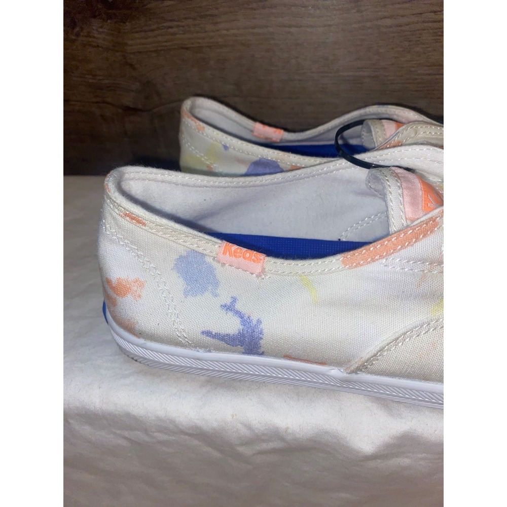 Keds Women's Chillax Twill Slip On‎ Sneaker, White/Peach Splatter, sz 6 - Picture 3 of 9